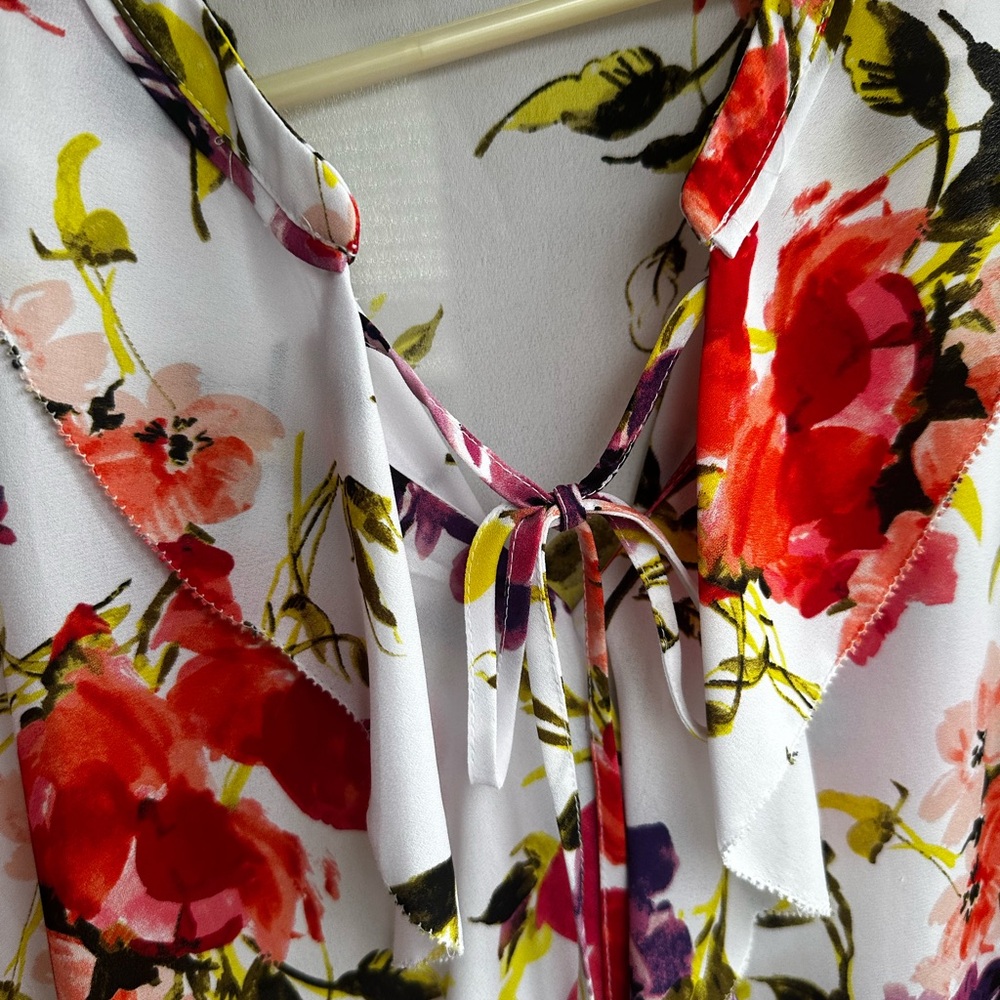 Liz Claiborne Floral Blouse - Red, Purple, Green - Picture 6 of 6